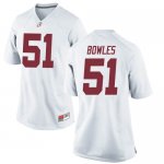 Women's Alabama Crimson Tide #51 Tanner Bowles White Game NCAA College Football Jersey 2403LYGJ1